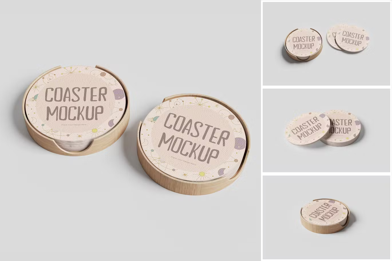 6218 定制创意杯垫样机展示模型-Coaster Mockup