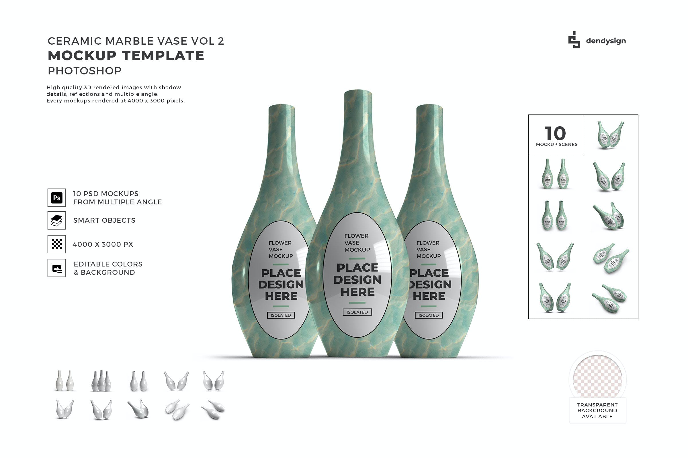 6251 陶瓷花瓶设计样机模板-Ceramic Vase Mockup Template
