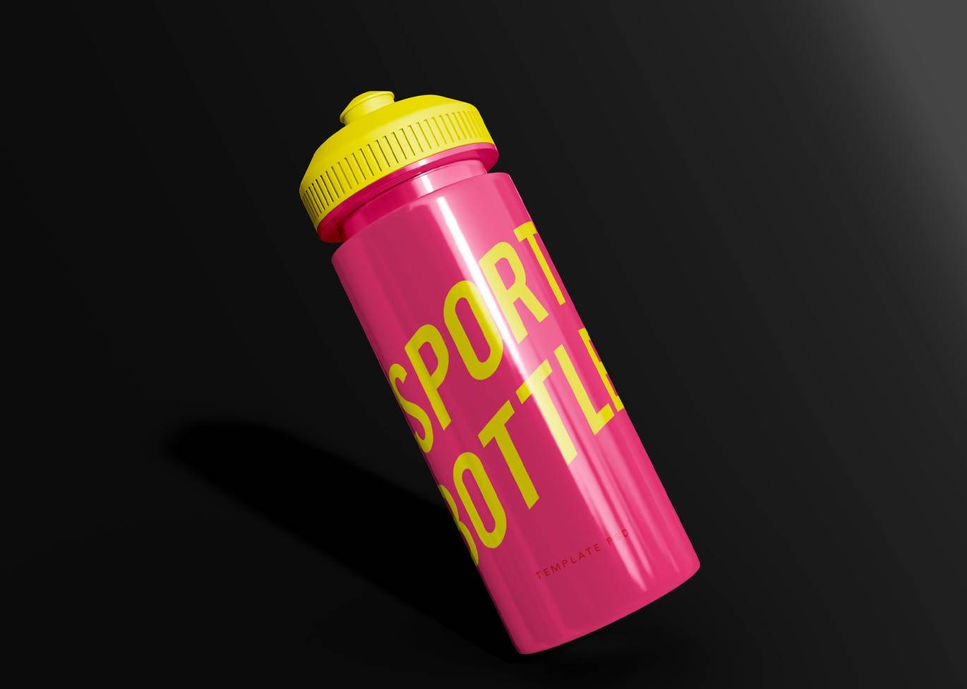 6256 塑料运动饮水瓶包装设计样机素材-Floating Plastic Sport Bottle Mockup