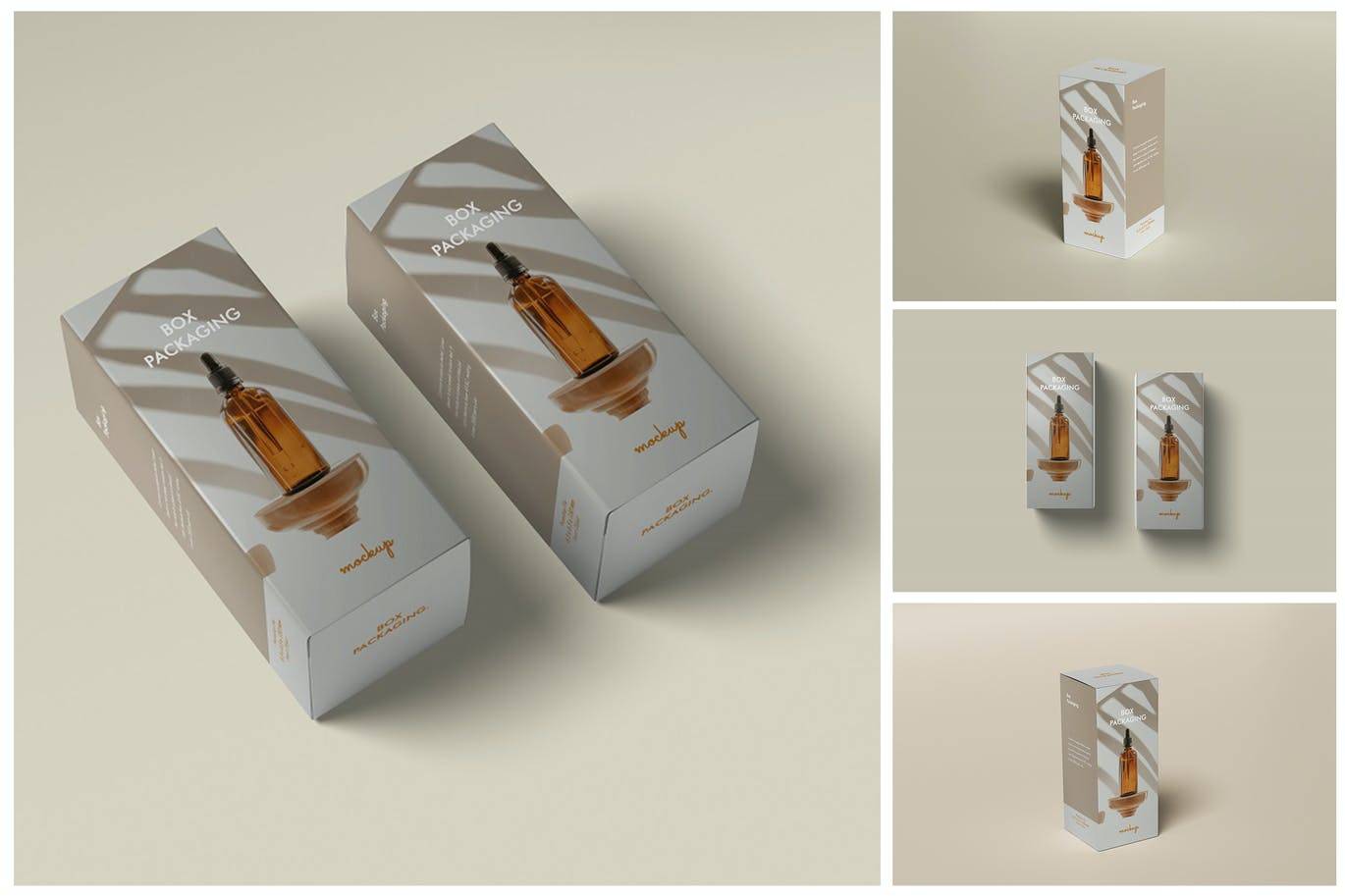 6260 纸盒盒子包装设计样机模板-Box Packaging Mockup