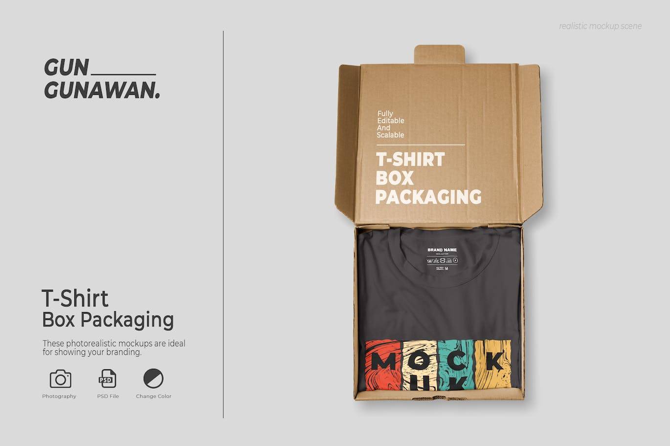 6274 创意个性化折叠T恤盒包装设计样机-Folding T-shirt box packaging design mockup