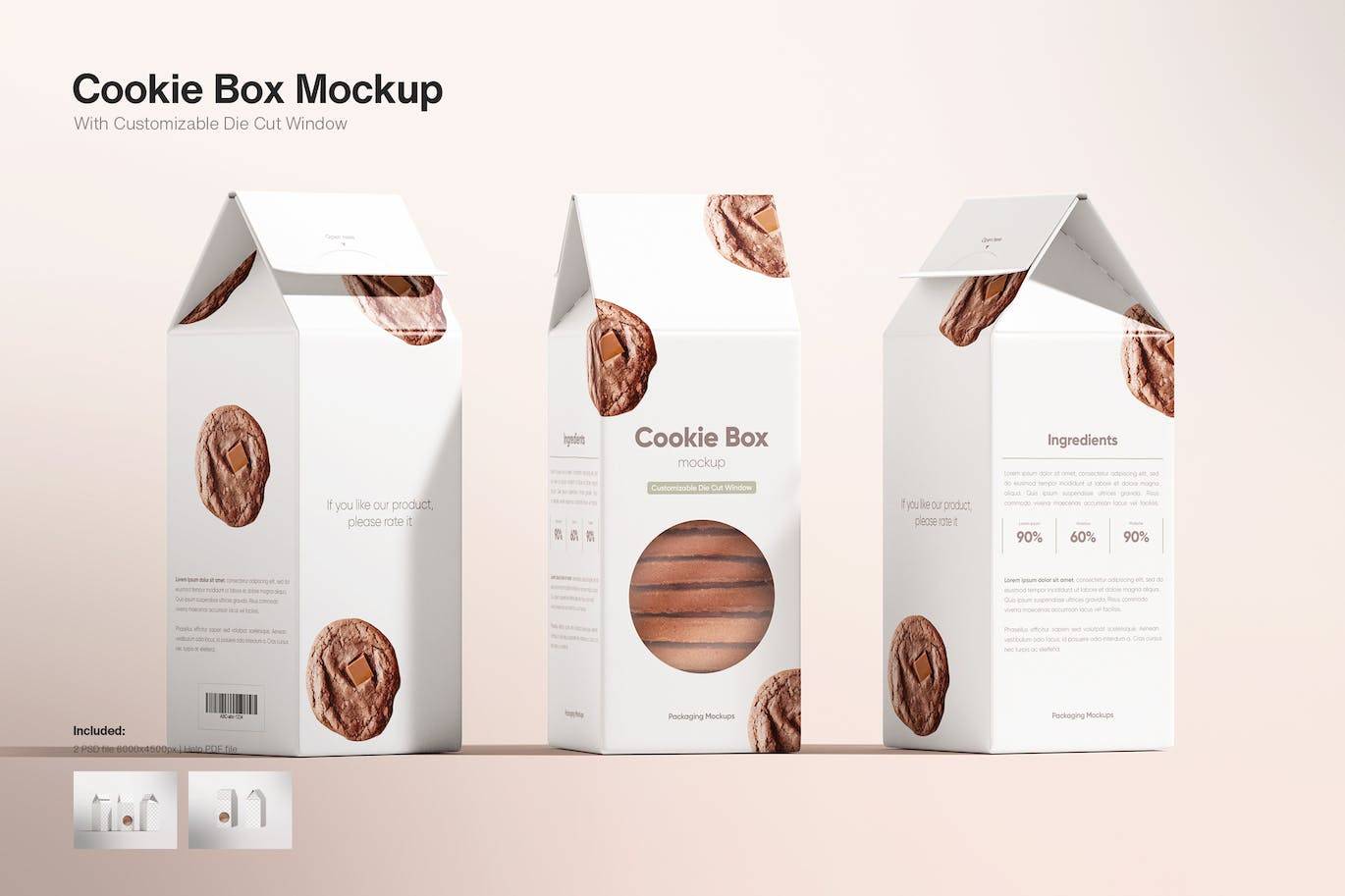 6279 曲奇饼包装盒设计实体模型样机-Cookie packaging box mockup