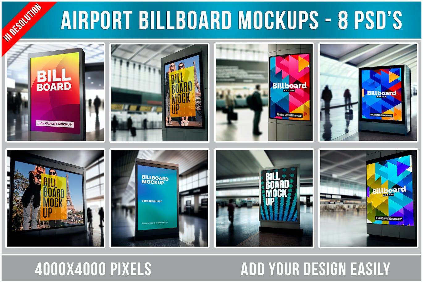 6278 适用于室外广告牌样机-Outdoor billboard mockup