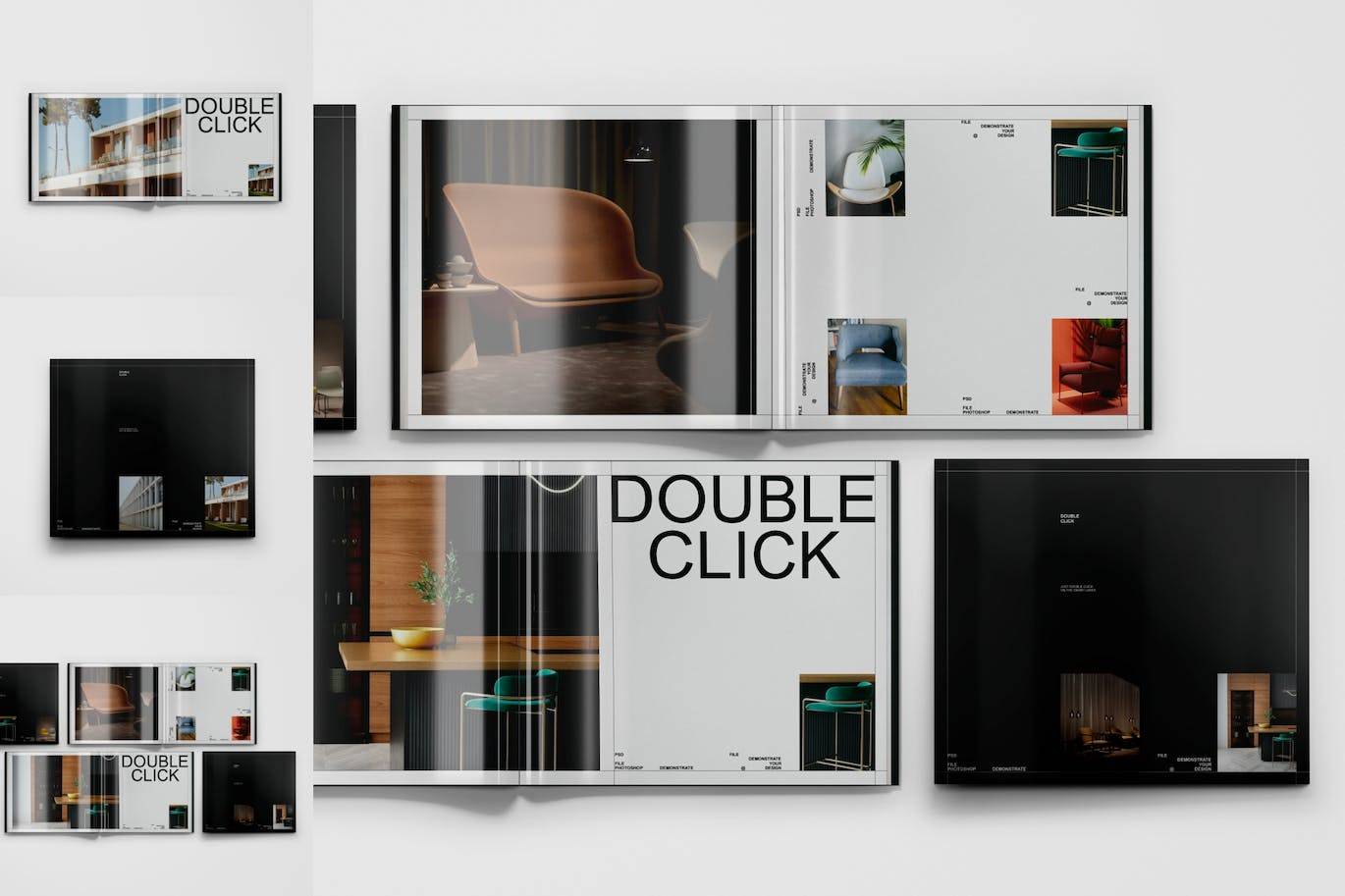 6296 光泽的杂志设计展示样机glossy magazine mockup