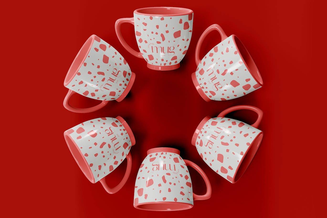 6298 陶瓷咖啡杯设计展示样机-ceramic mugs mockup